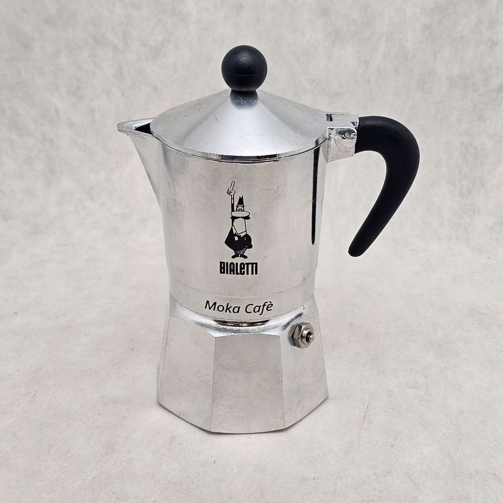 NWOB Bialetti Moka Cafe 1-Cup Stovetop Espresso Maker Aluminum Coffee Pot